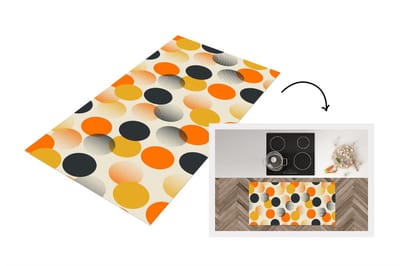 Keukenloper 120x60 cm - Keukenmat vinyl Polkadot - Design - Retro - Oranje - Keukenmatten loper - Keuken vloerkleed tapijt