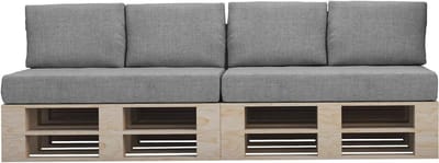 Palletkussen Set - Tuinkussenhoes Afneembaar - Loungen Buiten - Wasbaar Met Ritssluiting - Set Van 6 - Zilver