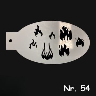 Schminksjabloon - vuren/vlammen (nr. 54) - 12cm