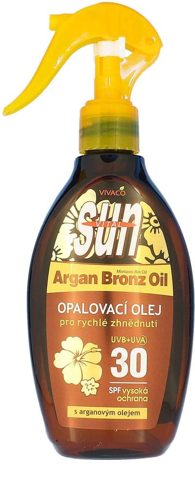 Vivaco SUN Zonnebrandolie met biologische arganolie SPF 30 SUN VITAL - versnelt de bruining - bescherming tegen uitdroging
