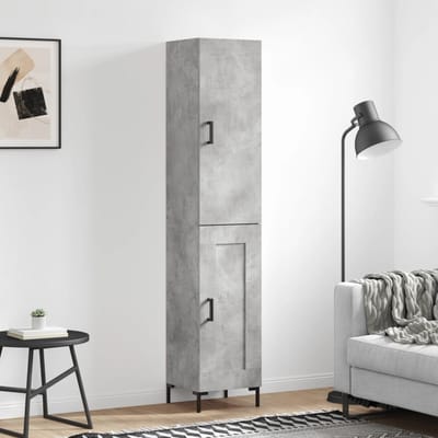 vidaXL - Hoge - kast - 34,5x34x180 - cm - bewerkt - hout - betongrijs