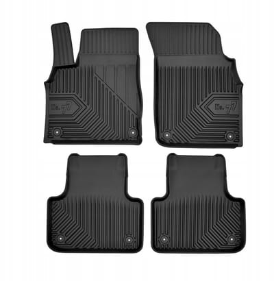 Premium Rubberen Mattenset No.77 - Geschikt voor Audi Q7 (4M) vanaf 2015 - Perfecte Pasvorm - TPE Elastomeer - Zwart - 4-delig - FROGUM