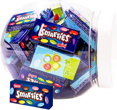 Smarties chocolade - kleurrijke chocoladesnoepjes in cookie jar - 375g