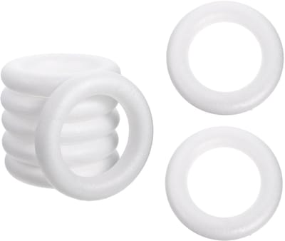 Dailygoods- Miniringen 8 Stuks - Schuimringen voor Ventilatie - Schuimkrans - Decoratie - Doe-het-zelf - Feestelijke Sfeer - Hoogwaardig Schuimrubber - Schuimring