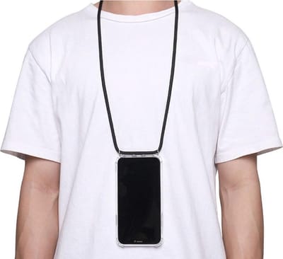 LuxeBass Hoesje geschikt voor iPhone XS Max Koord | iPhone cover met Koord | iPhone cover with Lanyard | iPhone telefoonhoesje met Koord | iPhone XS Max Lanyard | Zwarte Koord | Backcover Black Lanyard | iPhone XS Max