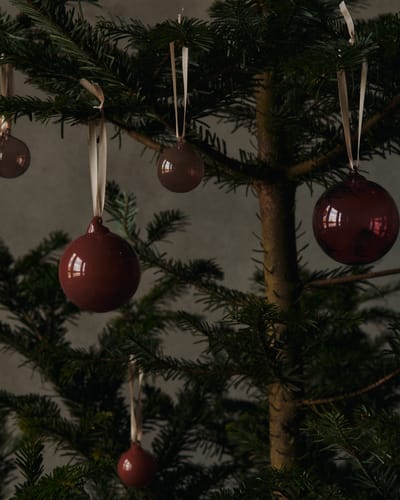 Ferm Living Glazen Baulbes kerstballen - roseate translucent - S