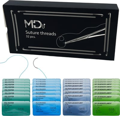 Meducatie Hechtdraden - 32 stuks voor hechtset - Polypropyleen - Nylon - Polyester - Zijde - 2/0 tm 5/0