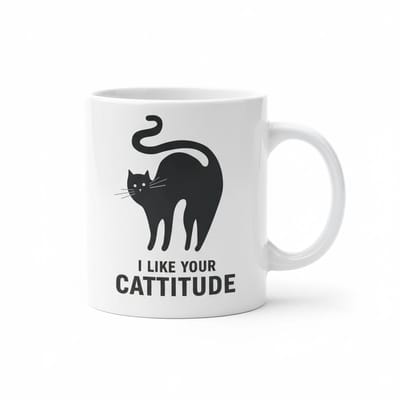 I Like Your Cattitude – Grappige Zwarte Kat Koffiemok 330 ml | Perfect Cadeau voor Kattenliefhebbers