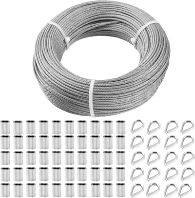 Stalen Kabel - Draadkabel Touw - Tuin & Ophangen - Roestvrij Staal - 3mm 100 Meter - Zilver