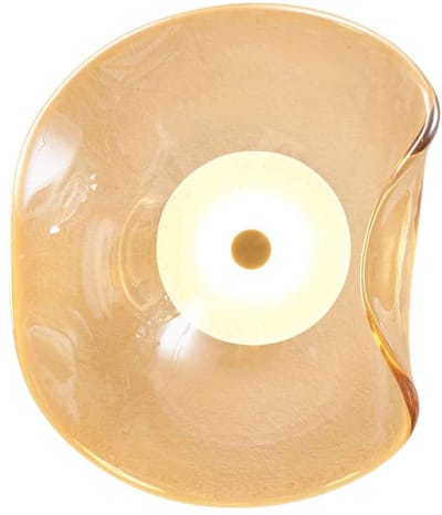 Kosilum - Lysa - Wandlamp - Amber en messing - Metaal en glas