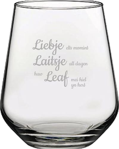 Drinkglas gegraveerd - 42,5cl - Liebje Laitsje Leaf