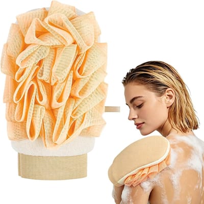 Exfoliërende handschoenen voor een zijdezachte huid, ideaal voor lichaamsverzorging, massage en dode huidcelverwijdering, perfect voor thuisgebruik en spa-ervaring