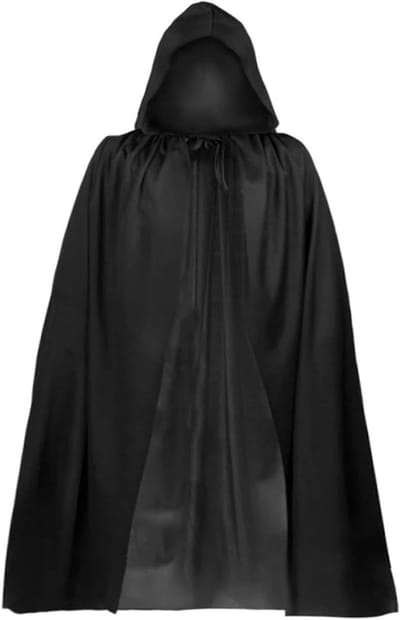 Halloween Kostuum Set met Zwarte Cape en Hoed voor Dunne Mannen met 20 Halloween Tattoos - Perfect voor Halloween Feest en Cosplay voor Kinderen van 4-12 Jaar