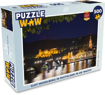Puzzel Heidelberg - Nacht - Verlichting - Legpuzzel - Puzzel 500 stukjes