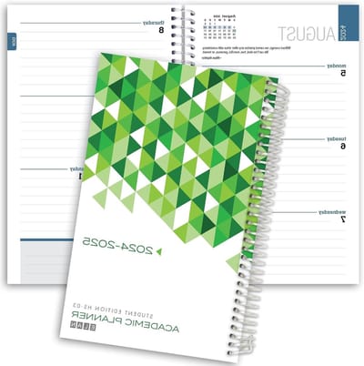 Studentenplanner 2024-2025 - Agenda School - Studie Plannen - Wire-o Binding - 5 x 8 Inch - Groen