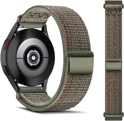 Stravo 20mm Nylon Sportbandje met Klittenband – Ademend Loop Bandje – Geschikt voor Samsung Galaxy Watch 7 (40/44mm) / 6 (Classic) / 5 (Pro) / 4 (Classic) / FE – Voor Garmin Vivoactive 5 / Venu Sq 2 / Forerunner 245 / Vivomove – Groen