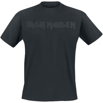 Iron Maiden T-shirt - Black On Black Logo - S tot 4XL - voor Mannen - zwart