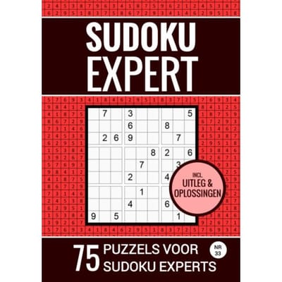 Sudoku Expert - 75 Puzzels Voor Sudoku Experts - Nr. 33 - Sudoku Puzzelboeken