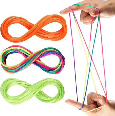 Set van 3 Kleurrijke Touwtjes voor Klassieke Vingerspelletjes en Vermaak