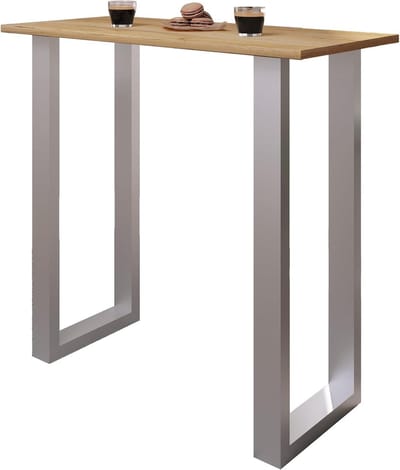 Bartafel - Bistro tafel - Gezellig samenzijn - Aluminium poten - 110x50 cm - Zilver honing eik