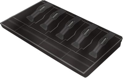 Kassalade Zwart - Geldlade - Winkel Organisatie - 5 Biljetten 4 Muntvakken - 43 x 24 x 3.5 cm