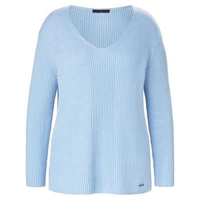 Trui V-hals en lange mouwen Van Emilia Lay blauw