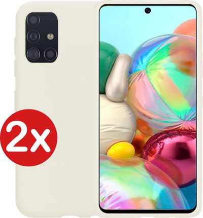 Hoesje - 2 Stuks - Geschikt voor Samsung Galaxy A71 - Sterk & Shockproof - Telefoonhoes - Back Cover - Case Siliconen - Telefoon Hoes - Wit