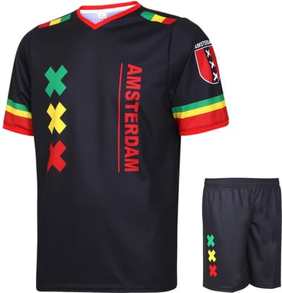 Amsterdam Voetbaltenue Eigen Naam - Bob Marley - Voetbal Tenue Kinderen - Shirt en Broekje - Jongens en Meisjes - Volwassenen - Heren en Dames - Maat XXL