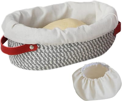 Brood proofing mand - Zuurdesem mand - Brood bakken - Met voering deksel - 26 x 14 cm - Meerkleurig