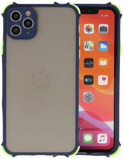 Schokbestendig Kleurcombinatie Hard Case - Telefoonhoesje - Backcover Hoesje - Achterkant Hoesje - Geschikt voor iPhone 11 Pro Max - Blauw