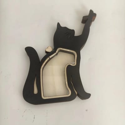 OIMG Opbergdoos voor kat - Opbergdoos - herdenken - Vorm van een huisdier - Cadeau als aandenken aan een kat - Aandenken aan dierenhaar - voor ideaal cadeau voor dierenliefhebbers, familie en vrienden, voor het bewaren van haar/tanden - zwart