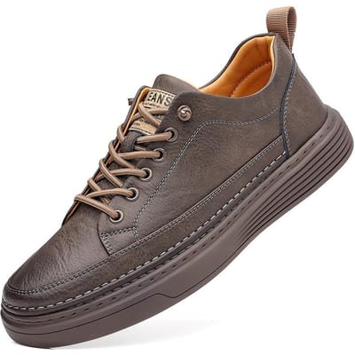 Jonge Heren Schoenen Lente en Herfst Casual Leren Schoenen Heren Alles Match Trendy Sportschoenen Witte Schoenen Witte Trendy Schoenen Sneakers 39 kaki
