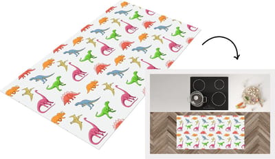 Keukenloper - Loper keuken - Patronen - Dino - Kinderen - 120x60 cm - Keukenloper vinyl