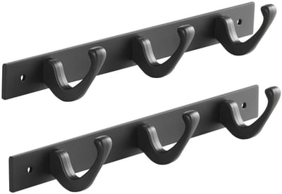 SOTECH set van 2 Blackline FORTE haakrails 257 mm met 3 haken zwart gepoedercoat Garderobehaken