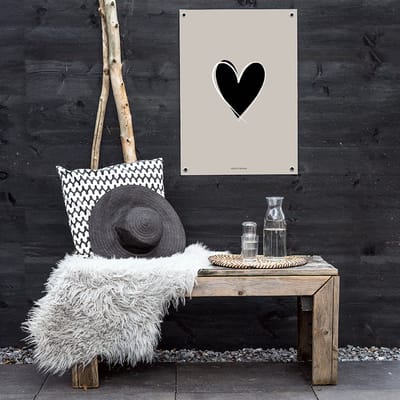 MOODZ design | Tuinposter | Buitenposter | Hart | 70 x 100 cm | Zand