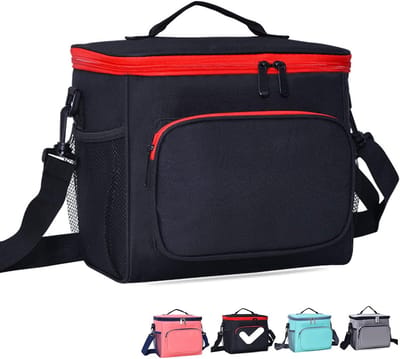 Lunchtas, geïsoleerde lunchtas, grote lunchtas met twee compartimenten, 10 liter, geschikt voor mannen, kinderen, meisjes, volwassenen en vrouwen. Ideaal voor picknicks, kamperen en school.
