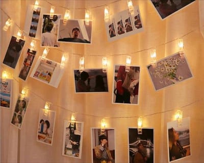 *** Foto Licht Slinger - 20 LEDS/Clips - 2 meter - warm wit - Foto lichtsnoer - Aankleding Kamer Sfeer - Op batterijen - van Heble® ***