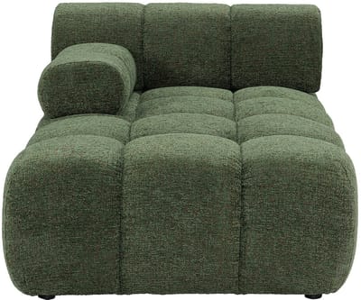 Vente-unique Chaise longue links met armleuning in groen gemêleerde stof FACIVIL