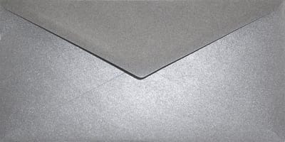 Metallic (parelmoer) grijze enveloppen DL - 110 x 220 mm - 25 stuks - NK natgelijmde - 120 gram - Aster Metallic - Netuno