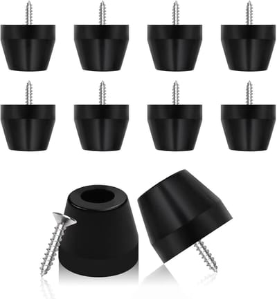 Rubberen Stoelpootbeschermers voor Harde Vloeren - Schroefbare Meubelglijders (25 mm, 8 Stuks)