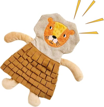 Snuffelmat Hond - Voer Speelgoed - Mentale Stimulatie - Meerlaagse Verstoplaatsen - 30 x 31 cm - Leeuw