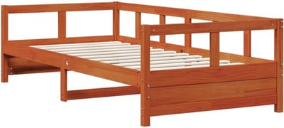 Slaapbank - Bankbed logeerbed - Kleine ruimtes - Massief grenenhout - 90x200 cm - Wasbruin
