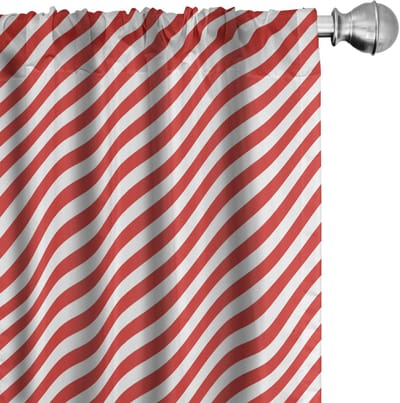 ABAKUHAUS Snoepstokgordijnen – 2x75x245 cm – Microvezel – Rood-Wit