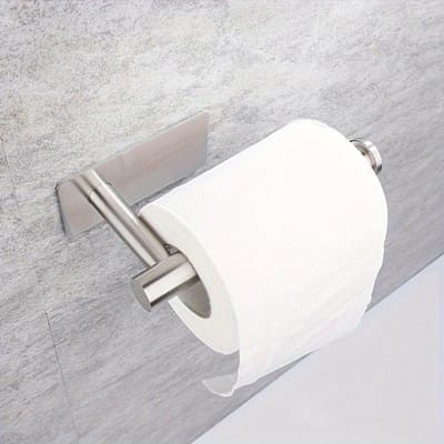 Roestvrijstalen Toiletpapierhouder, Zelfklevende Wandmontage, Geen Boren Nodig voor Installatie, Wandgemonteerde Toiletrolhouder