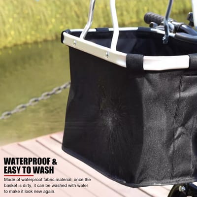 Dailygoods- Fietsmand Afneembaar - Aluminium - Canvas - Voor Stuur - Voor Honden/Katten - 34x34x34 cm - Fietsmandje