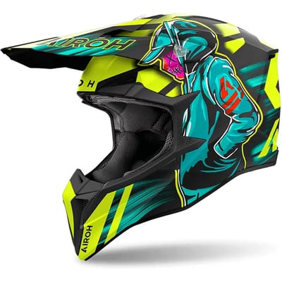 Airoh Wraaap Cyber Geel Matt Offroad Helm - Helm