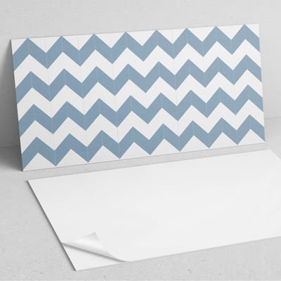 Coloray Wandpanelen Zelfklevend - Zigzagpatroon PVC Wandpaneel - 100 cm x 50 cm - Blauw Wandbekleding Zelfklevend - 1 stuk - Mozaïeken Wandpanelen Zelfklevend - Wandpaneel Keuken - Wandpanelen Badkamer