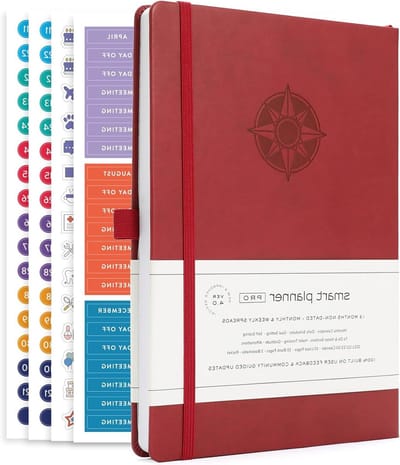 Productiviteitsplanner - Dagplanner Organizer - Doelen Bereiken - Ongedateerde Lay-out - Medium B5 - Rood
