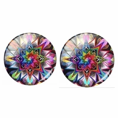 Clip oorbellen-mozaïek- Cabochon- 2 cm- geen gaatje- Charme Bijoux