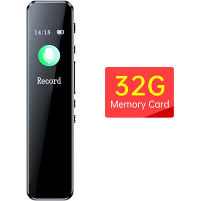 Enregistreur vocal à réduction de bruit avec lecture Transmission USB2.0 portable de type C 1536KBPS HD 32GB noir